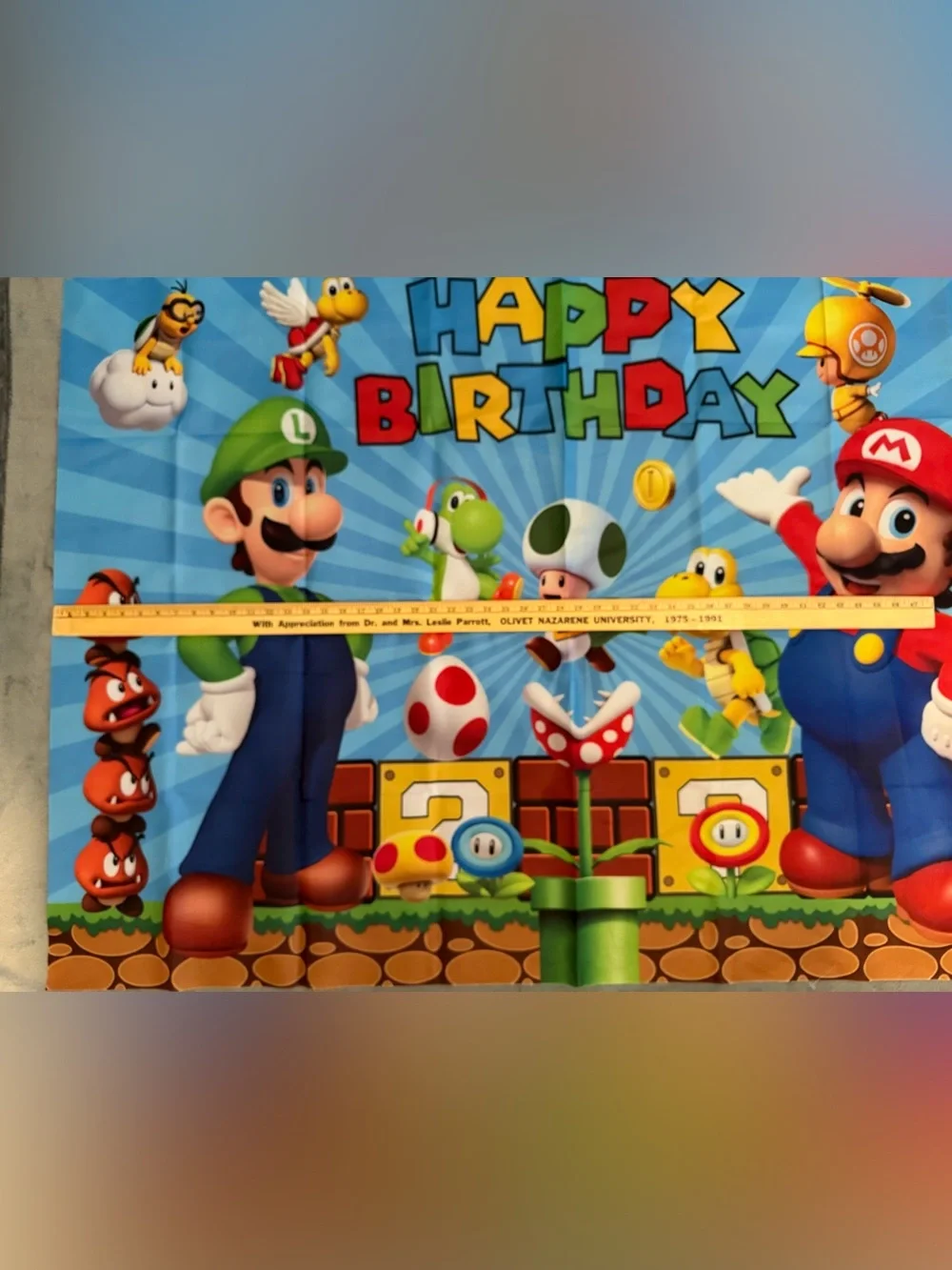 Super Mario Bros Birthday Backdrop
